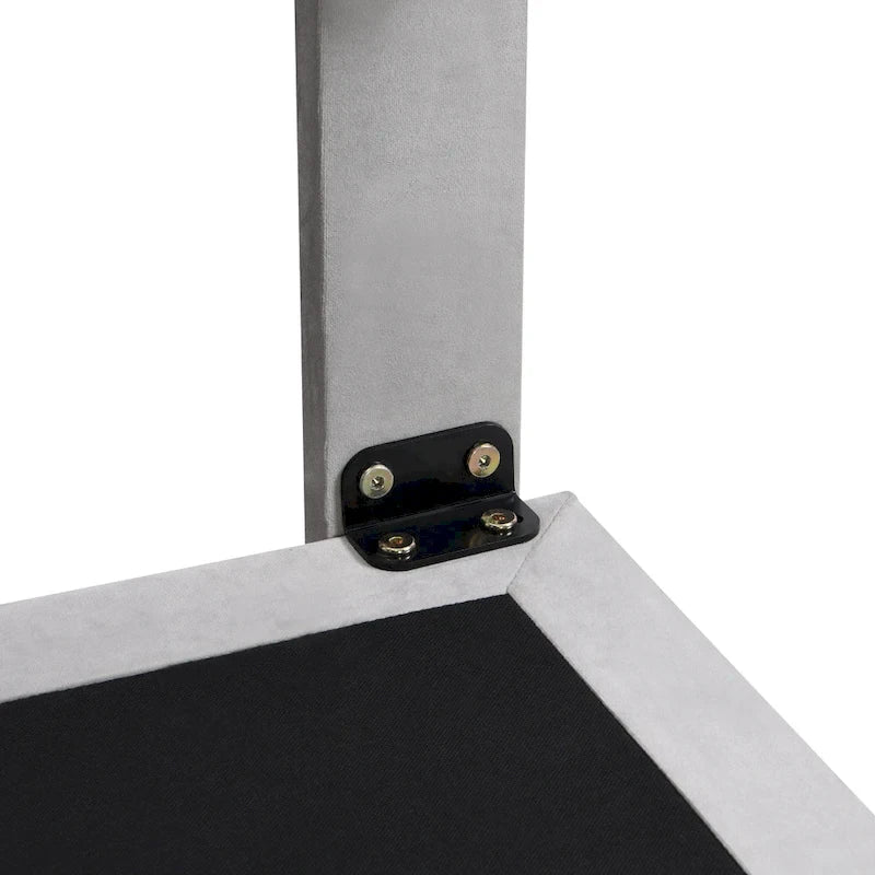 Lit plateforme en velours capitonné avec capteur de mouvement, tête de lit capitonnée gris rose beige