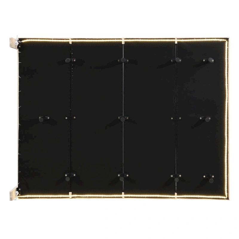 Lit plateforme en velours capitonné avec capteur de mouvement, tête de lit capitonnée gris rose beige