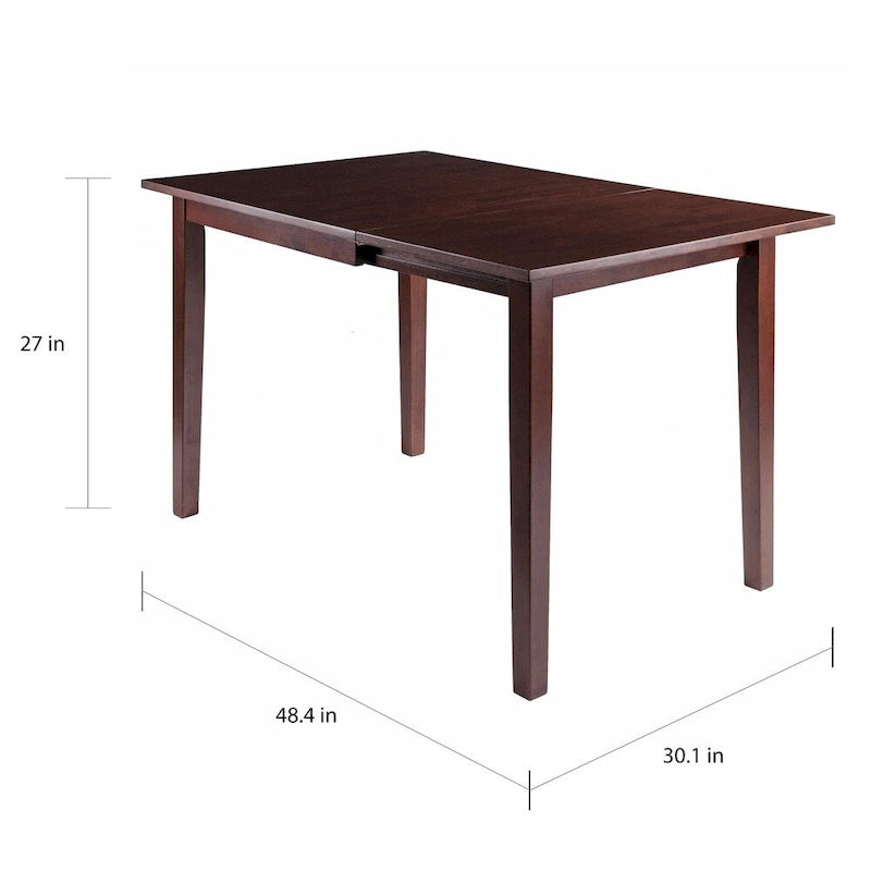 Table à manger à rallonge pliante en noyer massif