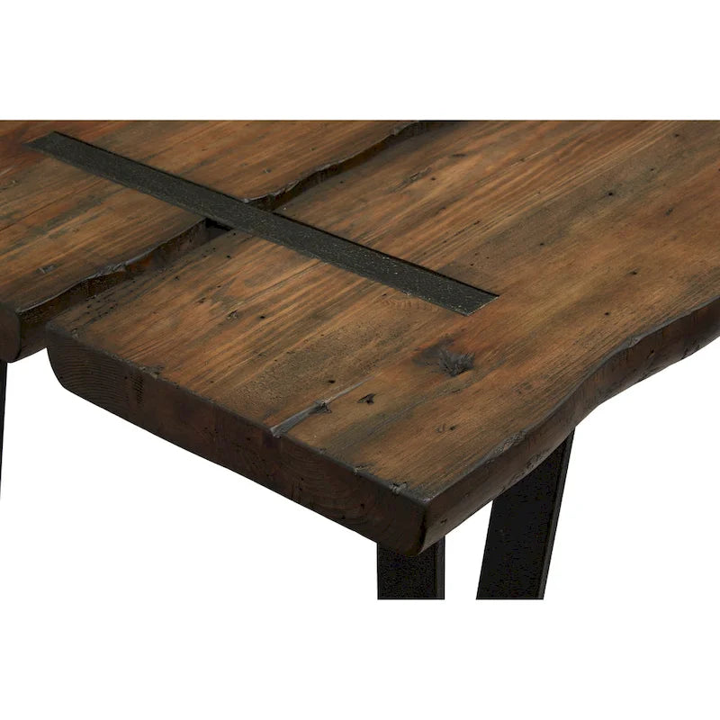 Table basse rectangulaire en bois recyclé avec pieds en métal galvanisé finition « scierie »