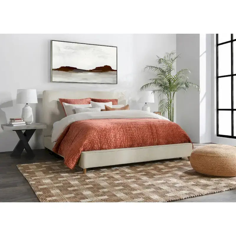 Classic Home Tate Upholstered Bed in Cream