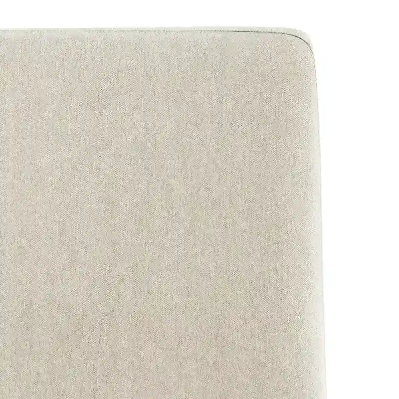 Lit plateforme rembourré à bords arrondis en beige crème