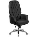 Chaise de bureau pivotante de direction à dossier haut capitonné noir avec clous décoratifs