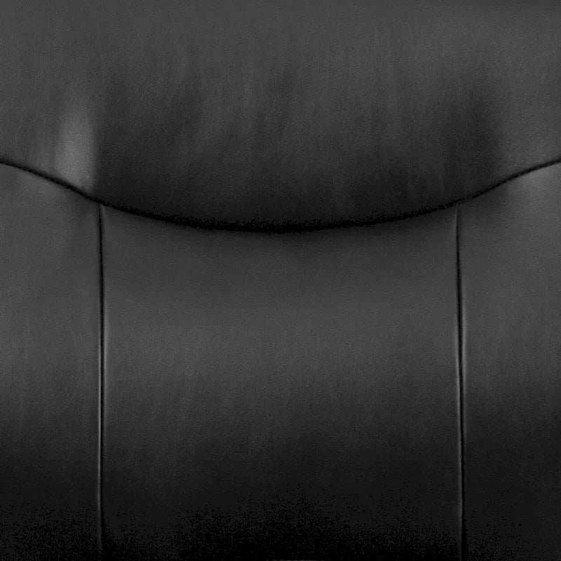 Chaise de réception de direction à dossier traîneau, rembourrée noire, avec accoudoirs matelassés