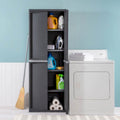 Armoire de rangement à 4 étagères réglables avec portes verrouillables, grise