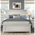 Off White Finish Wooden Panel Bed 1pc