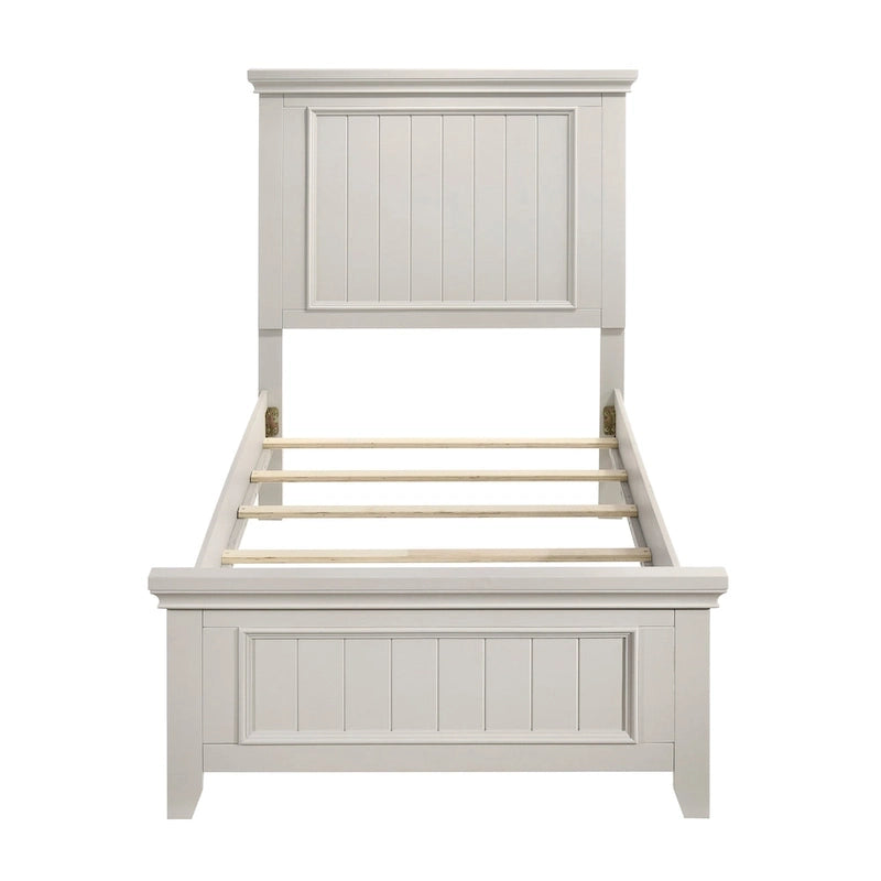 Cadre de lit en bois Off-White Shiplap Tête et pied de lit style rustique
