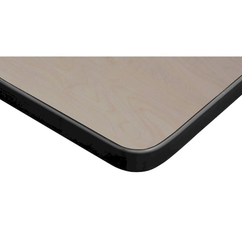 Bureau d'angle en L avec pieds cylindriques, Noyer Mocha et Noir