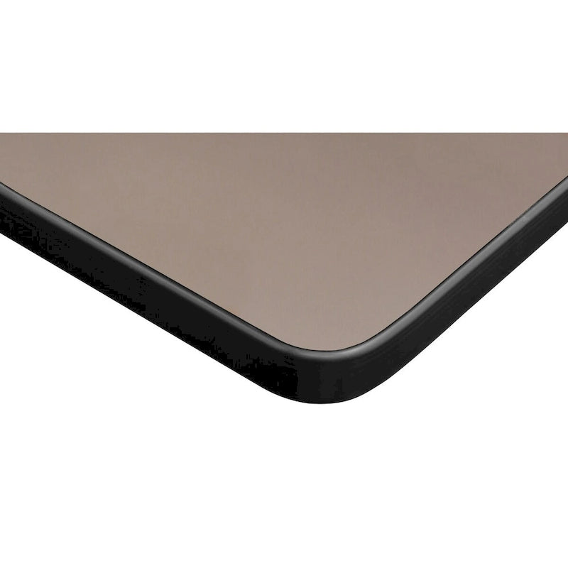 Bureau d'angle en L avec pieds cylindriques, Noyer Mocha et Noir