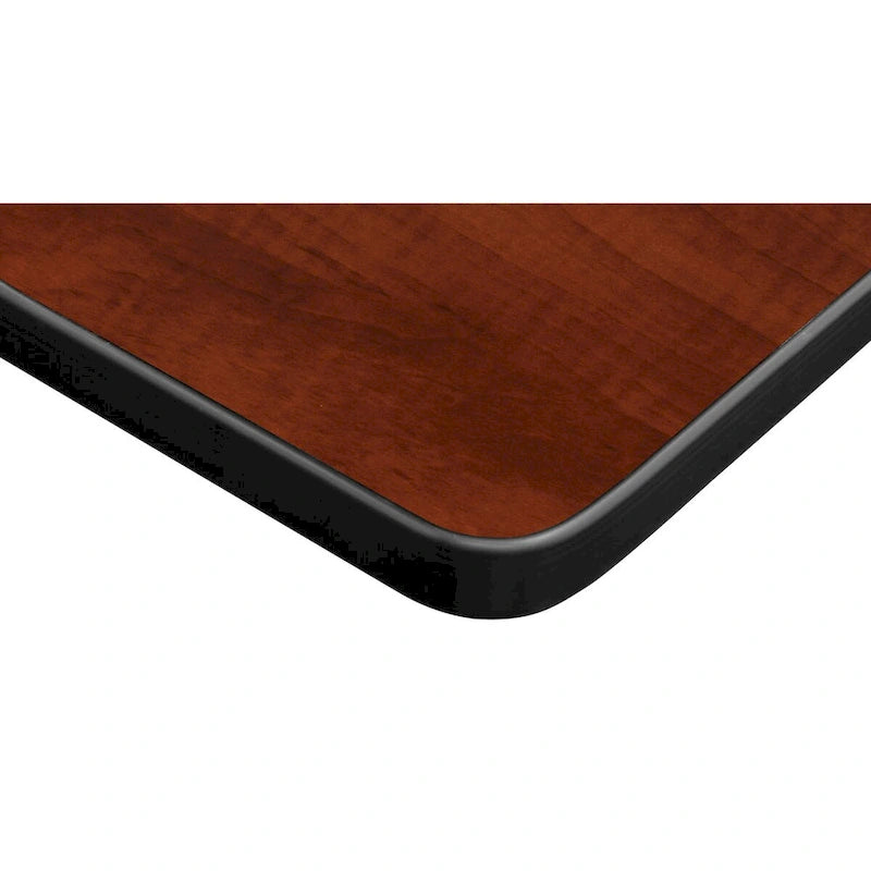 Bureau d'angle en L avec pieds cylindriques, Noyer Mocha et Noir