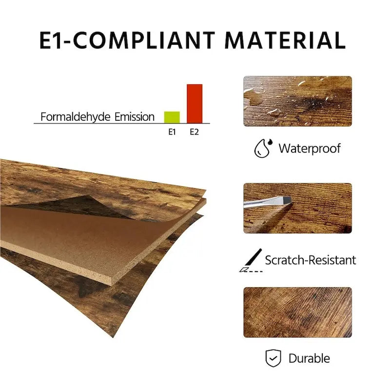 Meuble TV industriel avec 5 compartiments de rangement ouverts Marron rustique