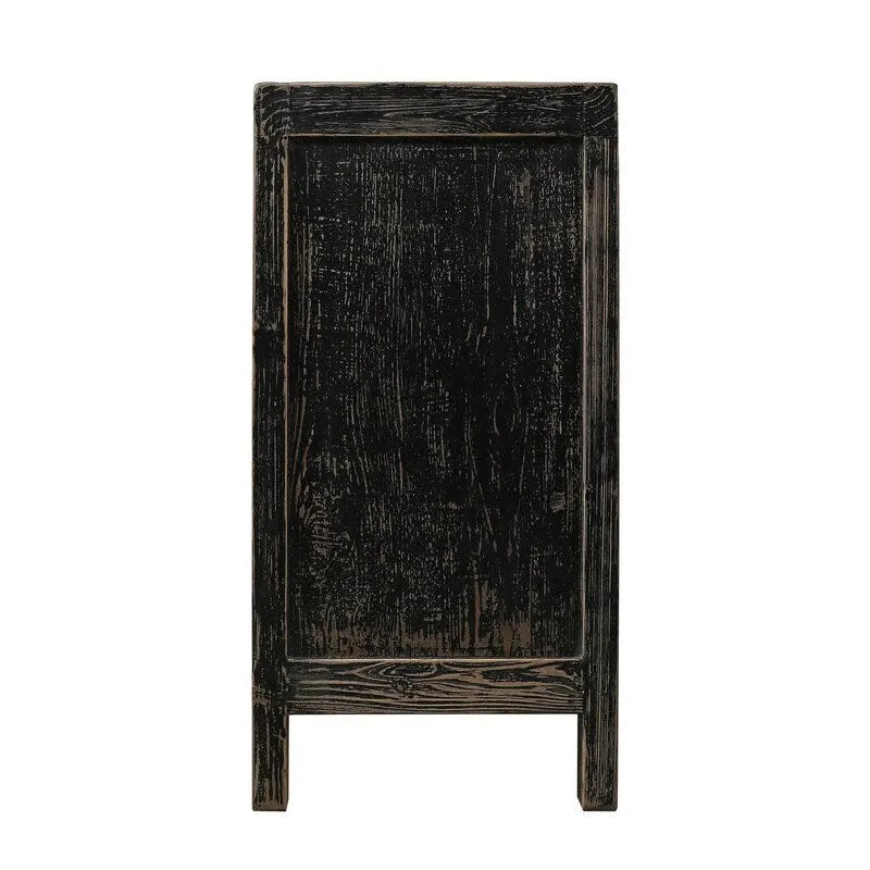 Bahut deux portes en bois noir vieilli avec un style rustique et campagnard vintage
