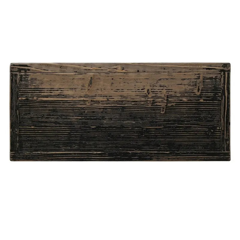 Bahut deux portes en bois noir vieilli avec un style rustique et campagnard vintage